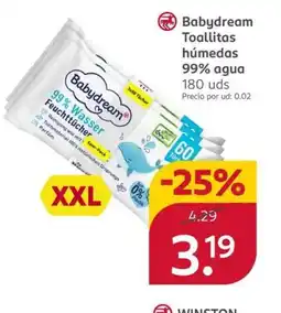 Rossmann BABYDREAM Toallitas húmedas 99% agua oferta