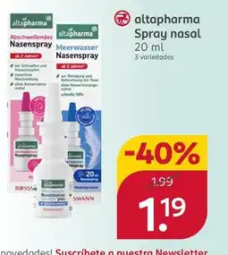 Rossmann ALTAPHARMA Spray nasal oferta
