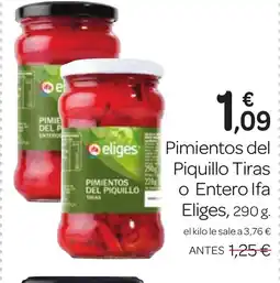 Supermercados El Jamón IFA ELIGES Pimientos del Piquillo Tiras o Entero oferta