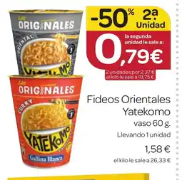 Supermercados El Jamón YATEKOMO Fideos Orientales oferta