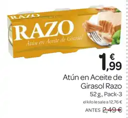 Supermercados El Jamón RAZO Atún en Aceite de Girasol oferta