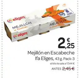 Supermercados El Jamón IFA LIGES Mejillón en Escabeche oferta