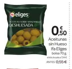 Supermercados El Jamón IFA ELIGES Aceitunas sin Hueso oferta