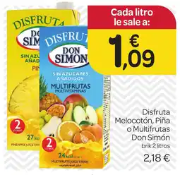Supermercados El Jamón DON SIMÓN Disfruta Melocotón, Piña o Multifrutas oferta