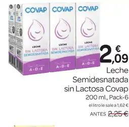 Supermercados El Jamón COVAP Lechee Semidesnatada sin Lactosa oferta