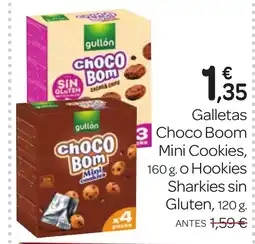 Supermercados El Jamón Galletas Choco Boom Mini Cookies o Hookies Sharkies sin Gluten oferta