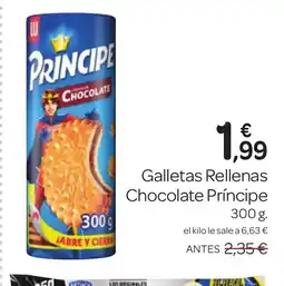 Supermercados El Jamón PRINCIPE Galletas Rellenas Chocolate oferta