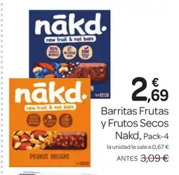 Supermercados El Jamón NAKD Barritas Frutas y Frutos Secos oferta