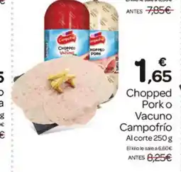 Supermercados El Jamón CAMPORFIO Chopped Pork o Vacuno oferta