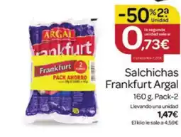 Supermercados El Jamón ARGAL Salchichas Frankfurt oferta