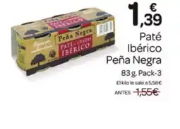 Supermercados El Jamón PEÑA NEGRA Paté Ibérico oferta