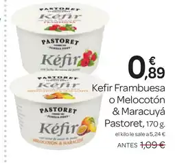 Supermercados El Jamón PASTORET Kefir Frambuesa o Melocotón & Maracuyá oferta