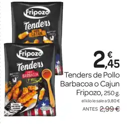 Supermercados El Jamón FRIPOZO Tenders de Pollo Barbacoa o Cajun oferta