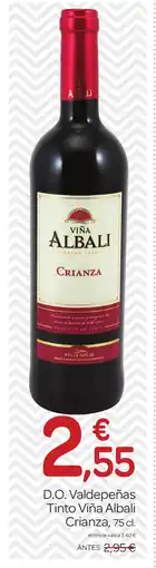 Supermercados El Jamón D.O. Valdepeñas Tinto Viña Albali Crianza oferta