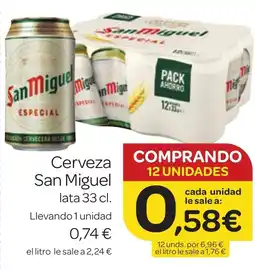 Supermercados El Jamón SAN MIGUEL Cerveza oferta