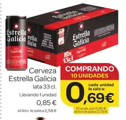 Supermercados El Jamón ESTRELLA GALICIA Cerveza oferta