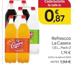 Supermercados El Jamón LA CASERA Refrescos oferta