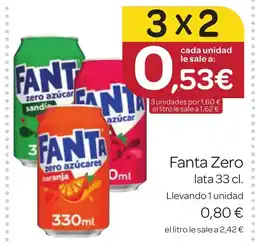 Supermercados El Jamón FANTA Zero oferta