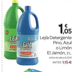Supermercados El Jamón EL JAMÓN Lejía Detergente Pino, Azul o Limón oferta