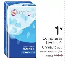 Supermercados El Jamón IFA UNNIA Compresas Noche oferta