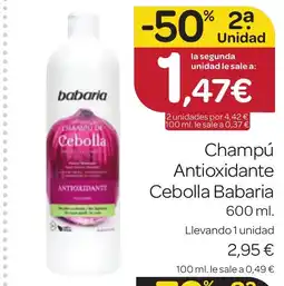 Supermercados El Jamón BABARIA Champú Antioxidante Cebolla oferta