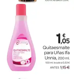 Supermercados El Jamón IFA UNNIA Quitaesmalte para Uñas oferta