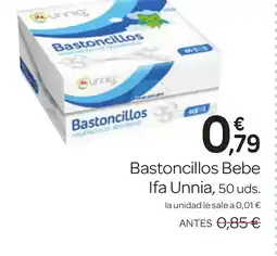 Supermercados El Jamón IFA UNNIA Bastoncillos Bebe oferta