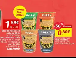 Maskom Supermercados YATEKOMO Vaso de fideos con pollo oferta