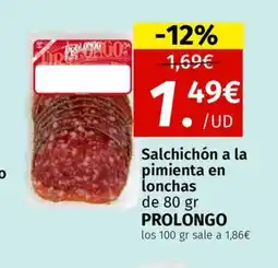 Maskom Supermercados PROLONGO Salchichón a la pimienta en lonchas oferta