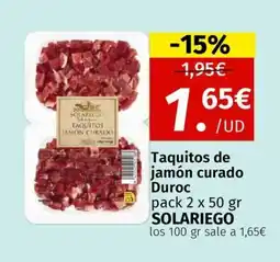 Maskom Supermercados SOLARIEGO Taquitos de jamón curado Duroc oferta
