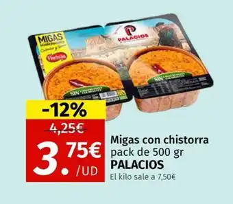 Maskom Supermercados PALACIOS Migas con chistorra oferta
