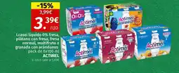 Maskom Supermercados ACTIMEL Lcasei líquido 0% fresa, plátano con fresa, fresa normal, multifruta o granada con arándanos oferta