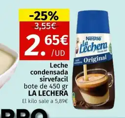 Maskom Supermercados LA LECHERA Leche condensada sirvefacil oferta