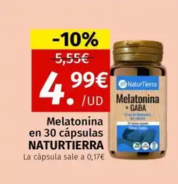 Maskom Supermercados NATURTIERRA Melatonina en 30 cápsulas oferta