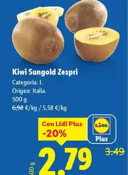 Lidl ZESPRI Kiwi Sungold oferta
