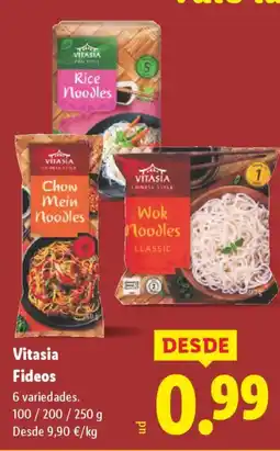 Lidl VITASIA Fideos oferta