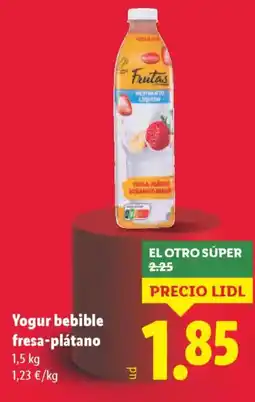 Lidl Yogur bebible fresa-plátano oferta