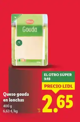 Lidl Queso gouda en lonchas oferta