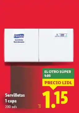 Lidl Servilletas 1 capa oferta