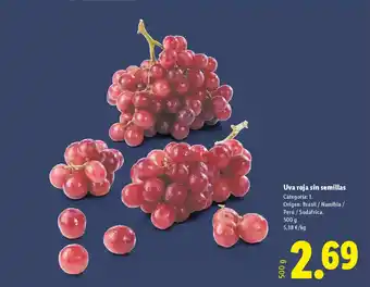 Uva roja sin semillas