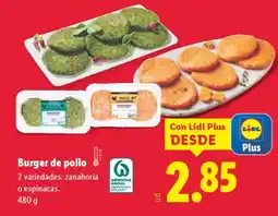 Lidl Burger de pollo oferta