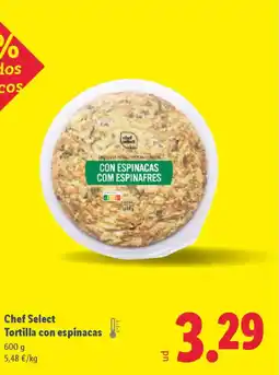Lidl Chef Select Tortilla con espinacas oferta