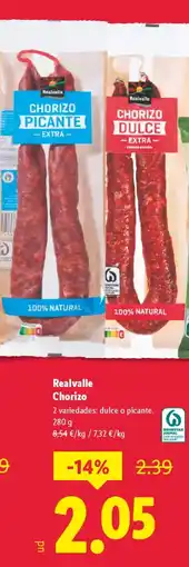 Lidl REALVALLE Chorizo oferta