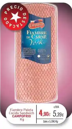 Cuevas Cash Campofrío - fiambre paleta cocida sandwich oferta