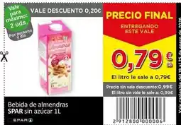 SPAR Spar - bebida de almendras sin azucar oferta