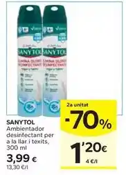 Caprabo Sanytol - ambientador desinfectante per a la llar i textits oferta