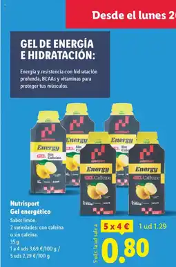 Lidl Nutrisport Gel energético oferta