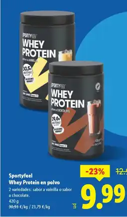 Lidl SPORTYFEEL Whey Protein en polvo oferta