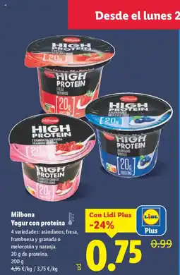 Lidl MILBONA Yogur con proteína oferta