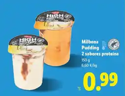 Lidl MILBONA Pudding 2 sabores proteína oferta